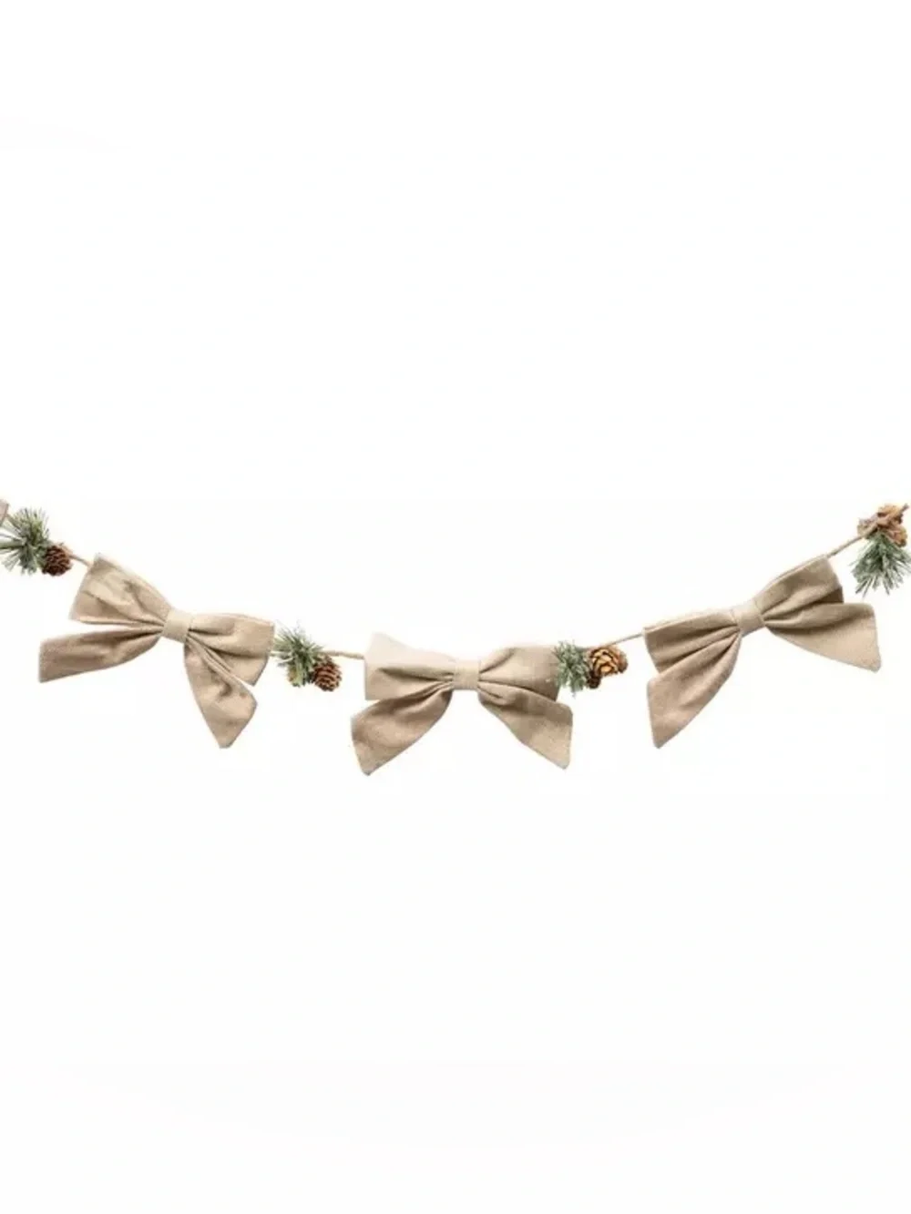 (2) Pinecone & Burlap Bow Garland